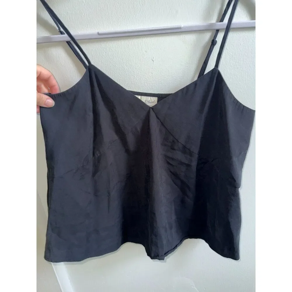 Universal Thread Black V-Neck Cami Tank Top Size M Soft Rayon Blend Minimalist